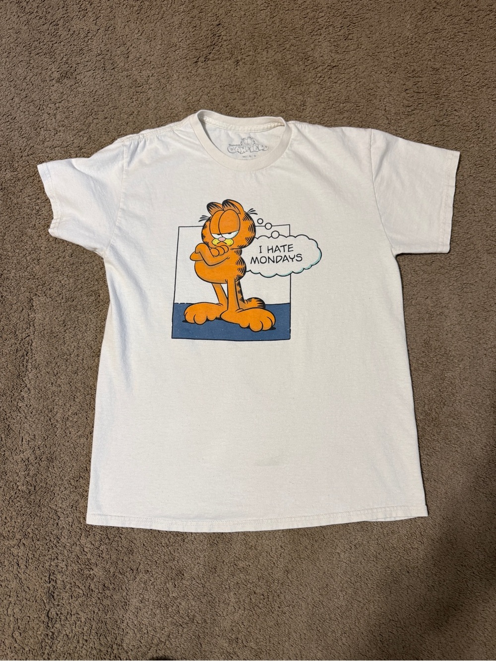 White Garfield 'I Hate Mondays' Graphic Tee